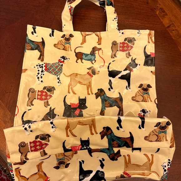 Ulster Weavers tote in Dog lovers print Good cond. 14"H 12.5"W 6"base - Picture 3 of 5